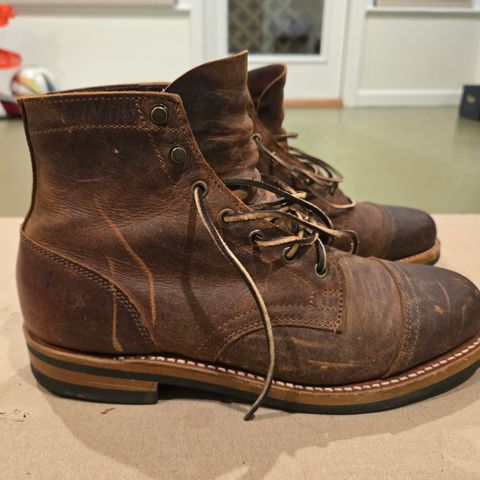 Truman Cap Toe Boot in Cognac Teton Stag