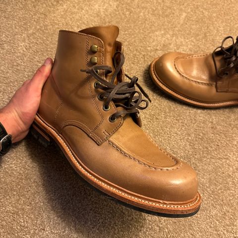 Grant Stone Brass Boot in Horween Dune Chromexcel