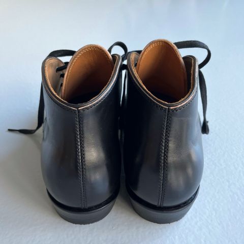 Flame Panda Chukkas in Maryam Natural Horsebutt Overdyed Brown then Black