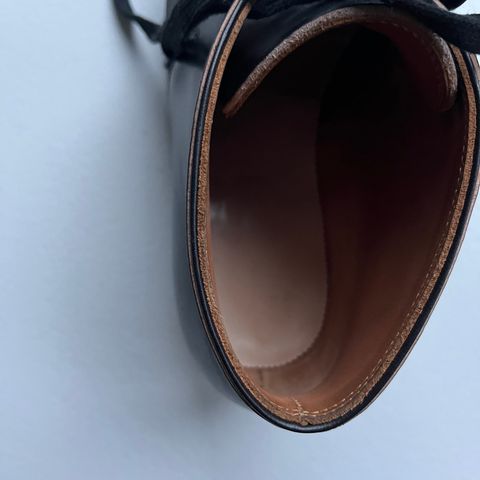 Flame Panda Chukkas in Maryam Natural Horsebutt Overdyed Brown then Black