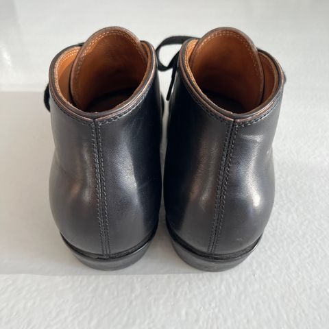 Flame Panda Chukkas in Maryam Natural Horsebutt Overdyed Brown then Black