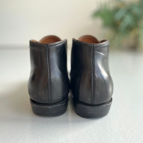 Flame Panda Chukkas in Maryam Natural Horsebutt Overdyed Brown then Black