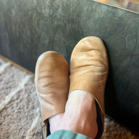 3sixteen Calf Leather Mules in Natural Calf Leather
