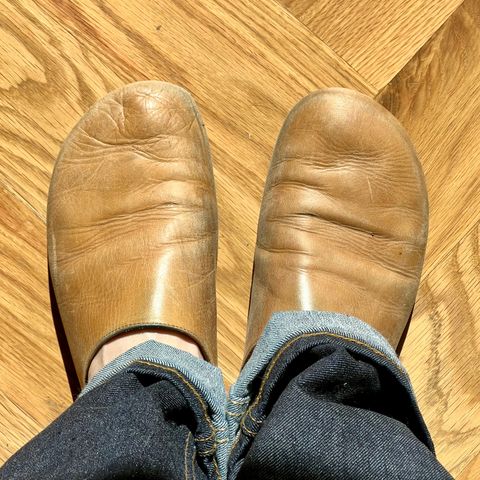 3sixteen Calf Leather Mules in Natural Calf Leather