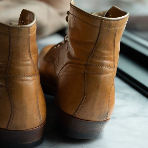 Y'2 Leather Work Boot in Kakishibu Horse (KS-02)