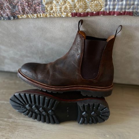 Meermin Chelsea Boot in C.F. Stead Rust Waxy Commander Suede