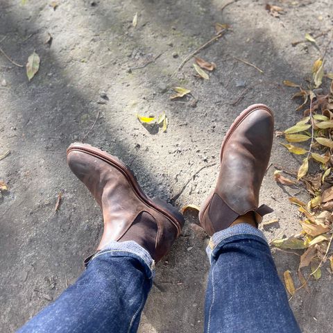 Meermin Chelsea Boot in C.F. Stead Rust Waxy Commander Suede