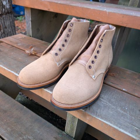 Viberg Boondocker in Horween Marine Field Roughout & Horween Natural Chromexcel Roughout
