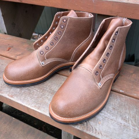 Viberg Boondocker in Horween Marine Field Roughout & Horween Natural Chromexcel Roughout