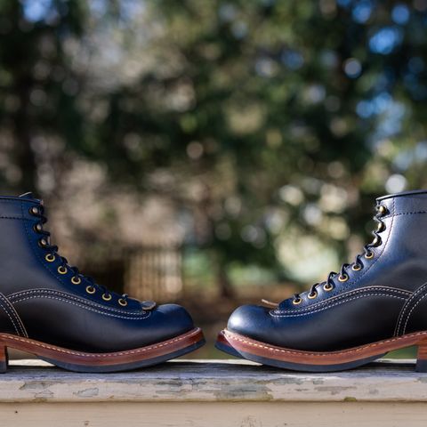 View photo of John Lofgren Donkey Puncher Boots in Horween Black Chromexcel