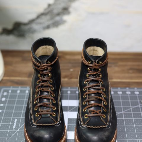 View photo of John Lofgren Donkey Puncher Boots in Horween Black Chromexcel