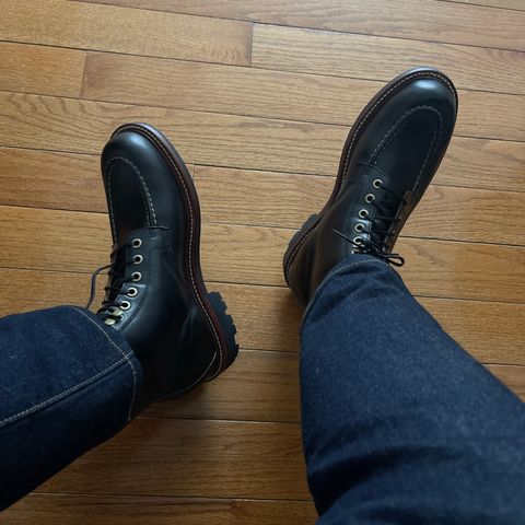 Grant Stone Brass Boot in Horween Black Chromexcel