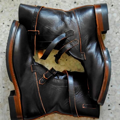 Eastman Leather Tanker Boots in Black Horsehide