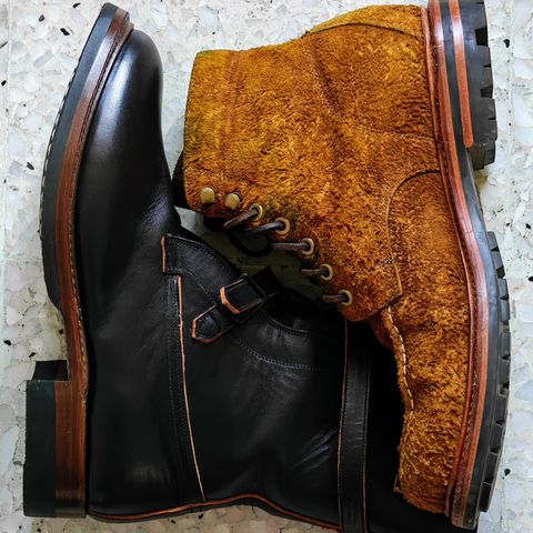Eastman Leather Tanker Boots in Black Horsehide