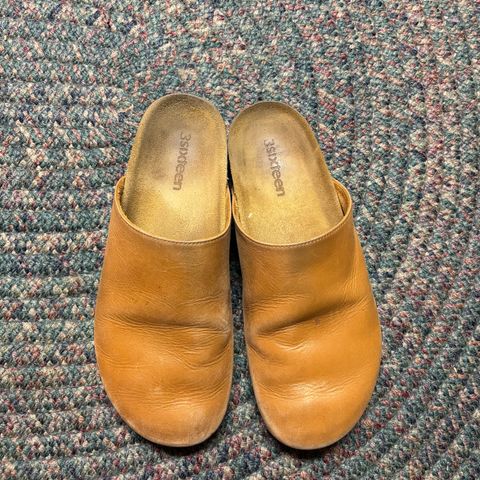 3sixteen Calf Leather Mules in Natural Calf Leather