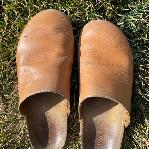 3sixteen Calf Leather Mules in Natural Calf Leather