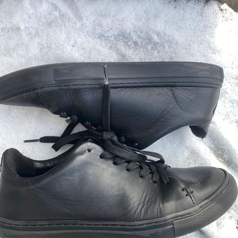 View photo of Thursday Premier Low Top in Black Vachetta