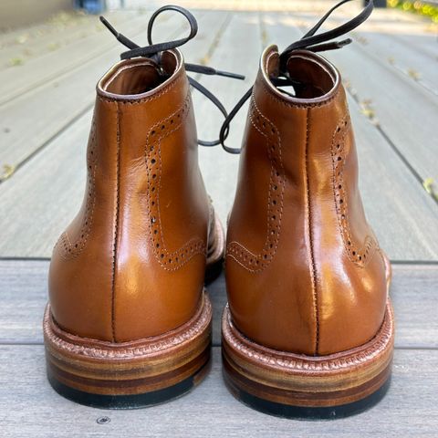 View photo of Alden Short Wing Boot in Dark Tan Calfskin