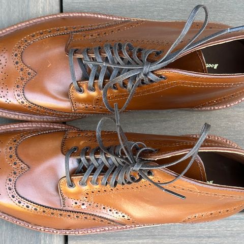 View photo of Alden Short Wing Boot in Dark Tan Calfskin