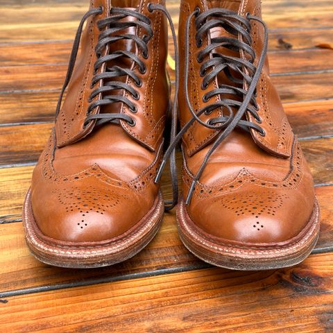 View photo of Alden Short Wing Boot in Dark Tan Calfskin