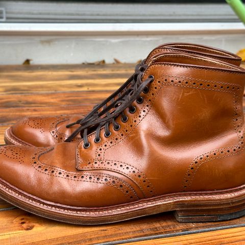 View photo of Alden Short Wing Boot in Dark Tan Calfskin