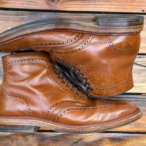 View photo of Alden Short Wing Boot in Dark Tan Calfskin