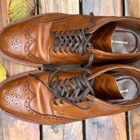 View photo of Alden Short Wing Boot in Dark Tan Calfskin