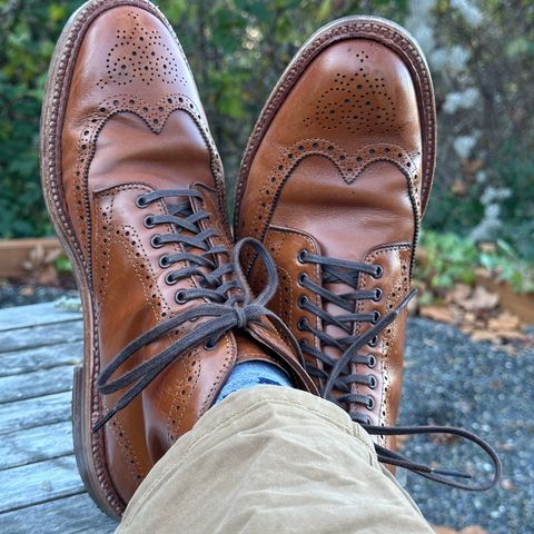 View photo of Alden Short Wing Boot in Dark Tan Calfskin