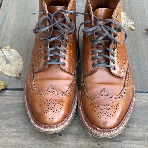 View photo of Alden Short Wing Boot in Dark Tan Calfskin