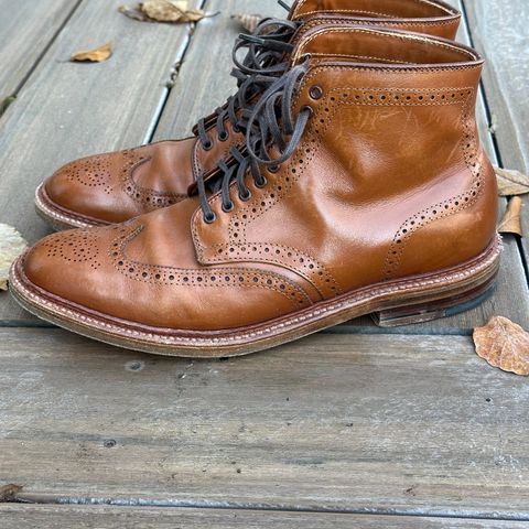 View photo of Alden Short Wing Boot in Dark Tan Calfskin