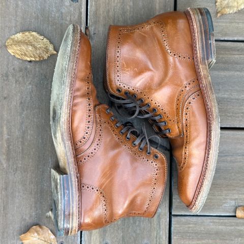 View photo of Alden Short Wing Boot in Dark Tan Calfskin