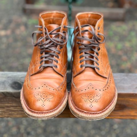 View photo of Alden Short Wing Boot in Dark Tan Calfskin