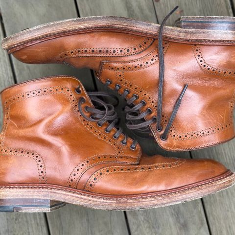 View photo of Alden Short Wing Boot in Dark Tan Calfskin