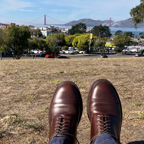 Grant Stone Cap Toe Boot in Horween Crimson Chromexcel