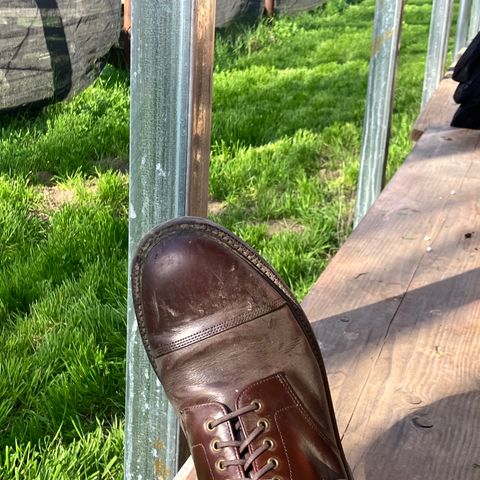 Grant Stone Cap Toe Boot in Horween Crimson Chromexcel