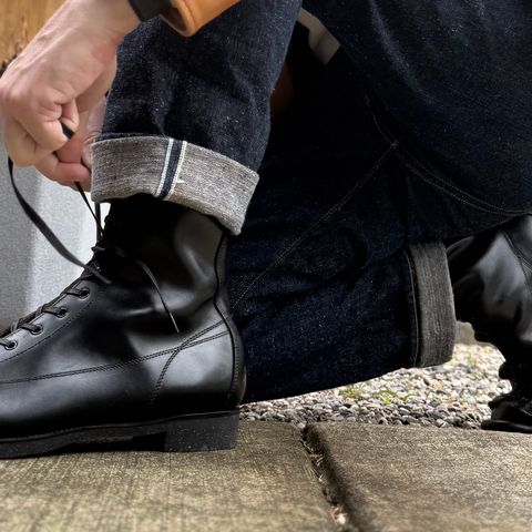Clinch Gary Boots in Black Overdyed Horsebutt