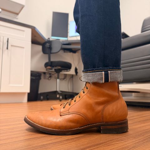 Oldspeed Service Boot 6” in Horween Russet Horsehide Strips