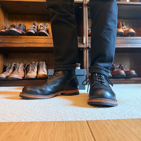 Viberg Service Boot in Horween Black Teacore Chromexcel