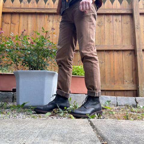 Viberg Navvy Boot in Horween Black Washed Chromexcel