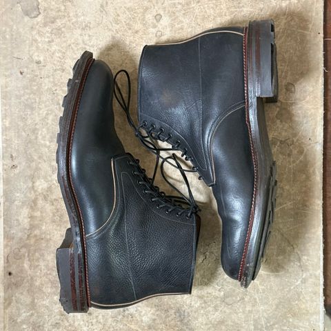 View photo of Viberg Navvy Boot in Horween Black Washed Chromexcel