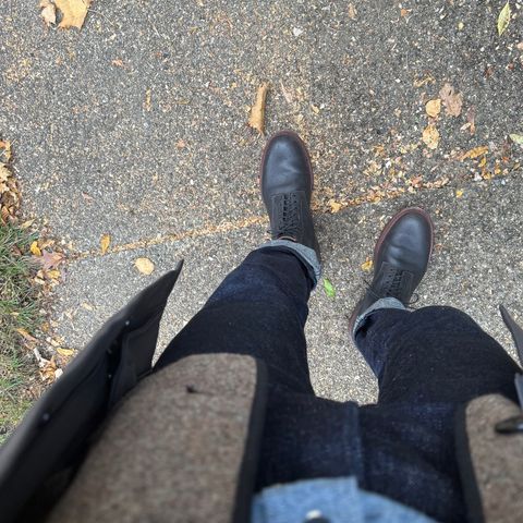 View photo of Viberg Navvy Boot in Horween Black Washed Chromexcel