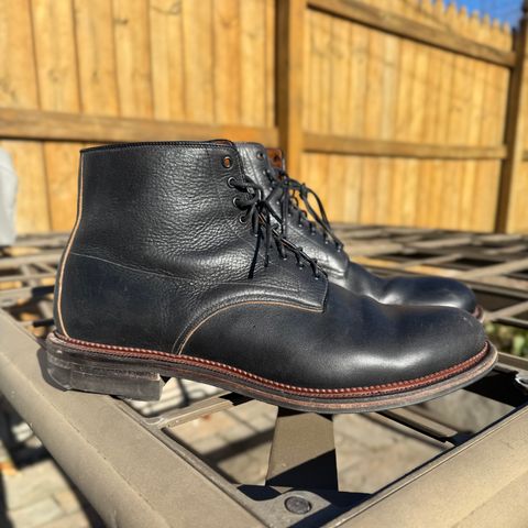 View photo of Viberg Navvy Boot in Horween Black Washed Chromexcel