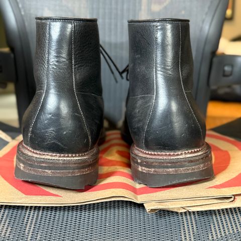 View photo of Viberg Navvy Boot in Horween Black Washed Chromexcel