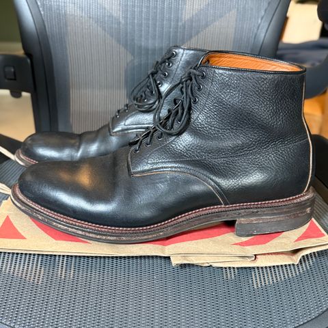 View photo of Viberg Navvy Boot in Horween Black Washed Chromexcel