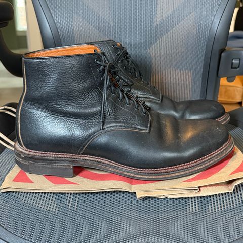 View photo of Viberg Navvy Boot in Horween Black Washed Chromexcel