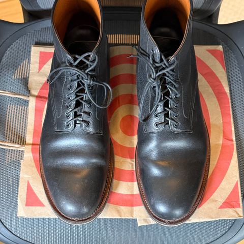 View photo of Viberg Navvy Boot in Horween Black Washed Chromexcel