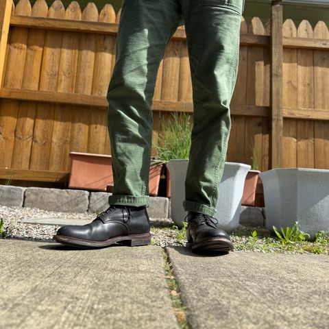 Viberg Navvy Boot in Horween Black Washed Chromexcel