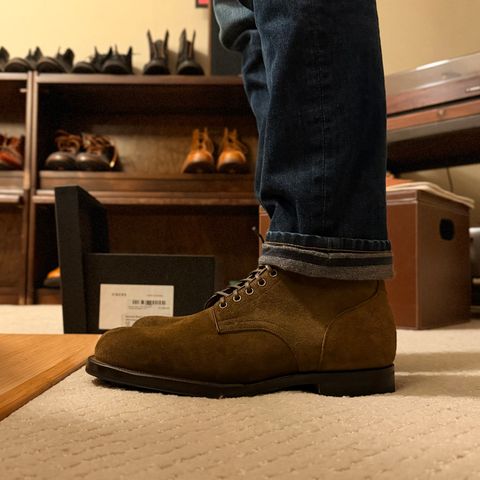 Viberg Service Boot in Horween Mushroom Chamois Roughout