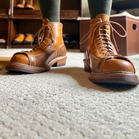 Flame Panda Monkey Boot in Conceria Cloe Natural Horsebutt & Conceria Cloe Whisky Horsebutt