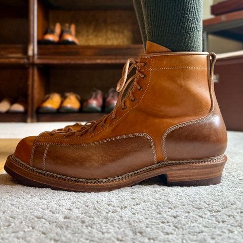 Flame Panda Monkey Boot in Conceria Cloe Natural Horsebutt & Conceria Cloe Whisky Horsebutt